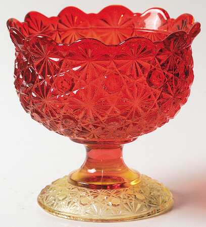 Daisy and Button Amberina Small Compote No Lid