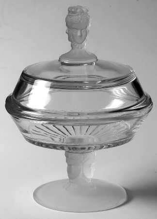 Three Faces 6" Compote & Lid