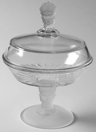 Three Faces 8" Compote & Lid