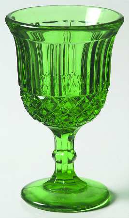 Sawtooth Green Wine Glass