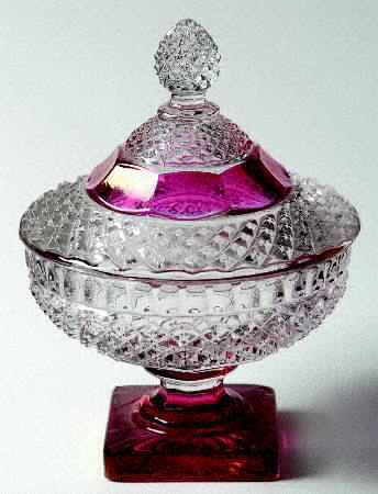 Waterford Ruby Bowl Candy Dish & Lid
