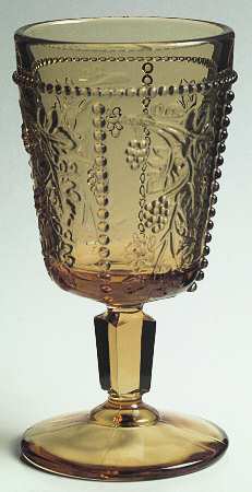 Beaded Grape Amber by L G Wright Glass