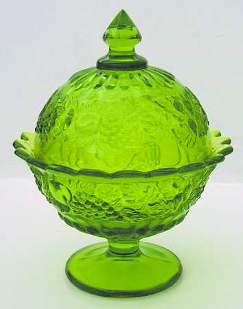 Della Robbia Green Candy Dish & Lid