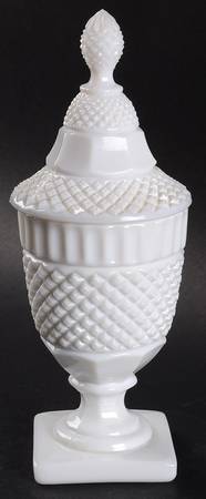 Waterford Milk Glass Candy Jar & Lid
