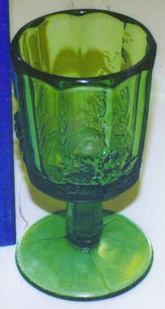 Paneled Grape Laurel Green Water Goblet