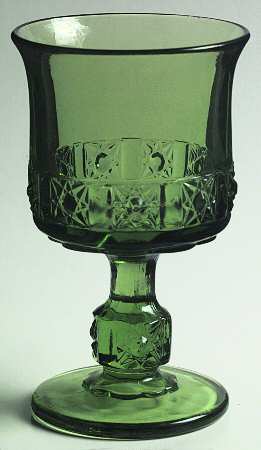 Daisy and Cube Green by L G Wright Glass