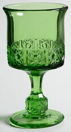Daisy and Cube Green Wine Glass