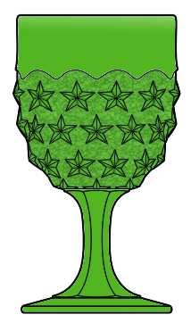 Stippled Star Green by L G Wright Glass