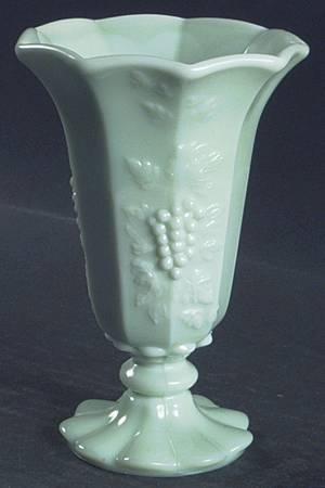 Paneled Grape Mint Green 5" Belled Belled Vase
