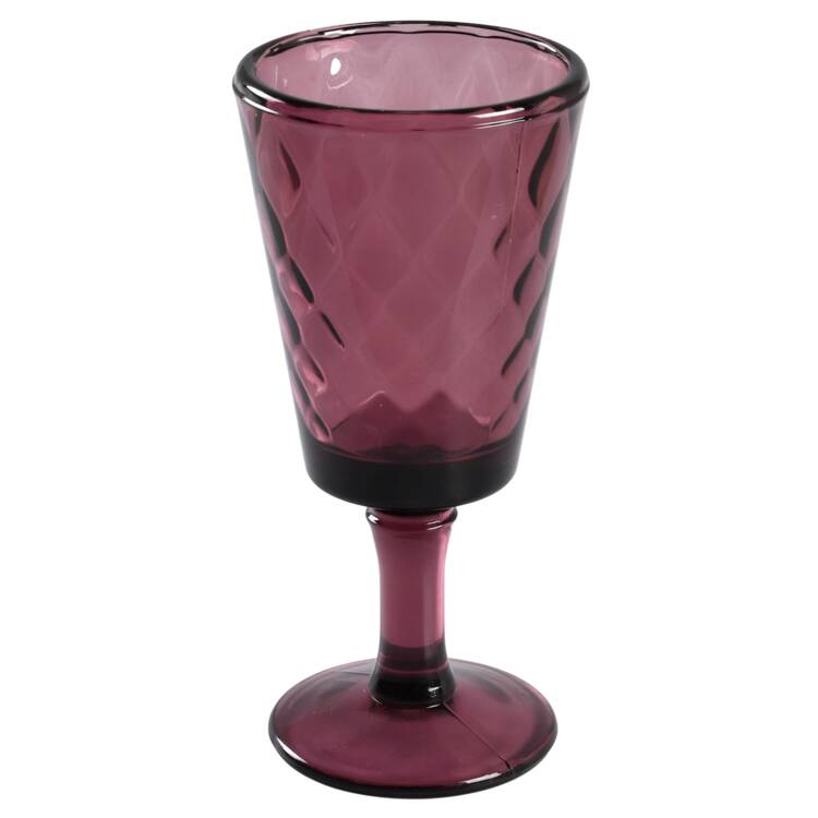 Diamond Quilted Amethyst Wine Glass