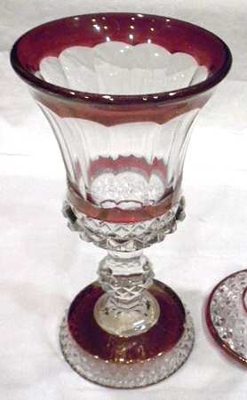 1943 Ruby Flash Footed Urn No Lid