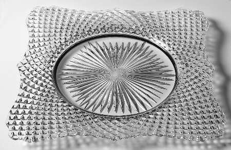 English Hobnail Black (Square Base) Sandwich Plate