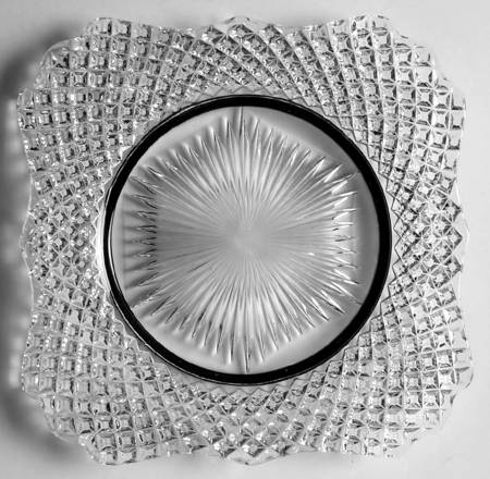 English Hobnail Black (Square Base) 7" Salad Plate