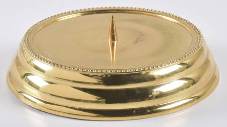 Crystal and Brass Collection Brass Base for Prescott Hurricane Lamp