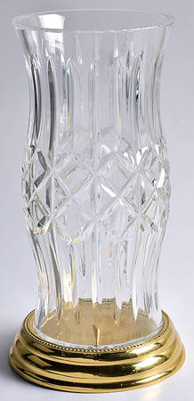 Crystal and Brass Collection Prescott Brass Base Hurricane Lamp