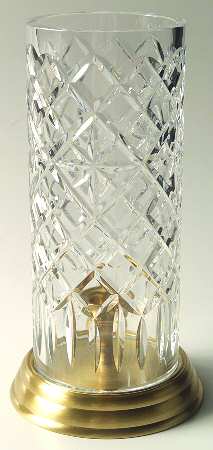 Crystal and Brass Collection Wyndham Hurricane Lamp with Brass Base