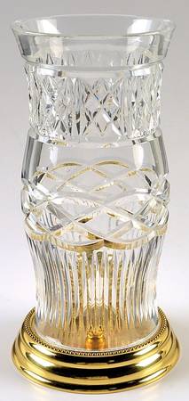 Crystal and Brass Collection Pompei Brass Base Hurricane Lamp