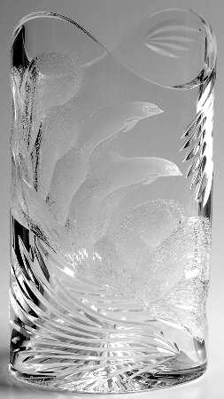 Designers Gallery Collection Surfing Dolphins Vase