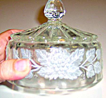 Paneled Grape Clear (Frosted) Cheese Dish No Lid