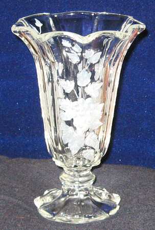 Paneled Grape Clear (Frosted) 5" Belled Belled Vase