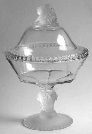 Lion 11" Compote & Lid