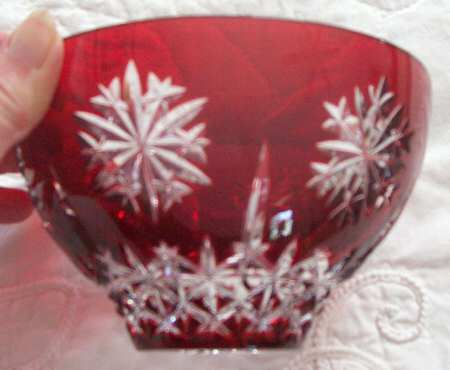 Snow Crystals Red 8" Round Bowl