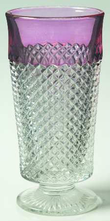 English Hobnail Ruby Flashed 12 Oz Footed Tumbler