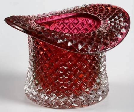 English Hobnail Ruby Flashed 2" Topper (Top Hat)