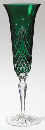 Merry Christmas Emerald Green Fluted Champagne