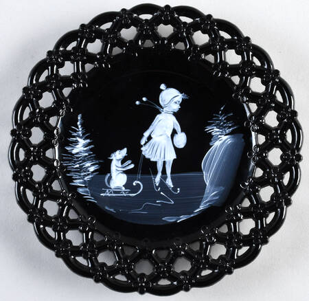 Mary Gregory Black 8" Decorative Plate