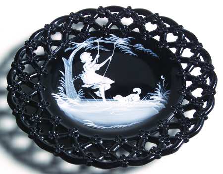 Mary Gregory Black 8" Decorative Plate