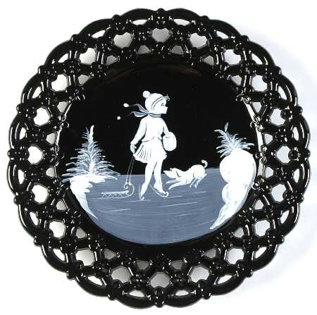 Mary Gregory Black 8" Decorative Plate