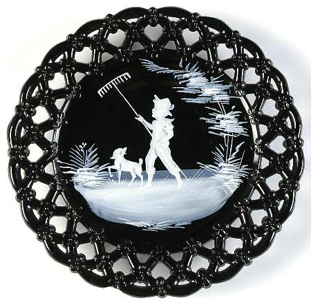 Mary Gregory Black 8" Decorative Plate