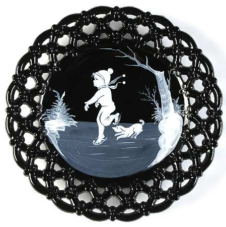 Mary Gregory Black 8" Decorative Plate