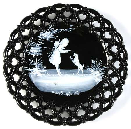 Mary Gregory Black 8" Decorative Plate