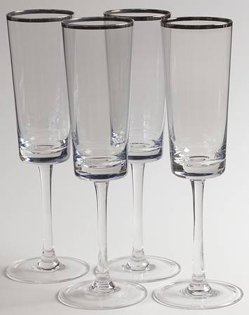 Lustre Blue Fin Fluted Champagne - Set of 4