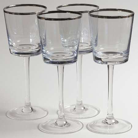 Lustre Blue Fin Wine - Set of 4