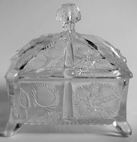 Paneled Thistle Honey Dish & Lid
