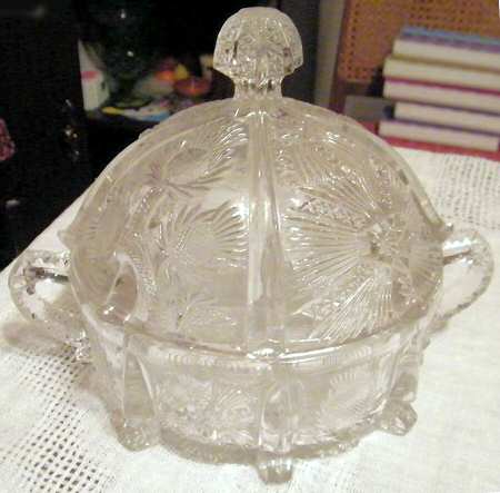Paneled Thistle Candy Dish & Lid