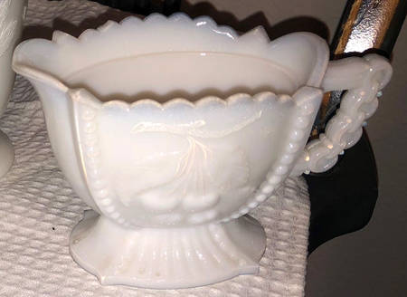 Cherry and Grape Milk Glass (Line 108) Creamer No Lid
