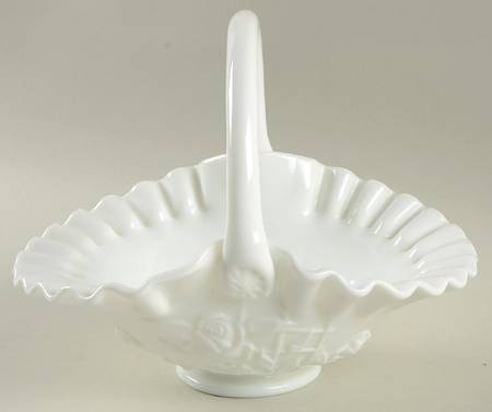 Rose and Lattice Milk Glass by Westmoreland