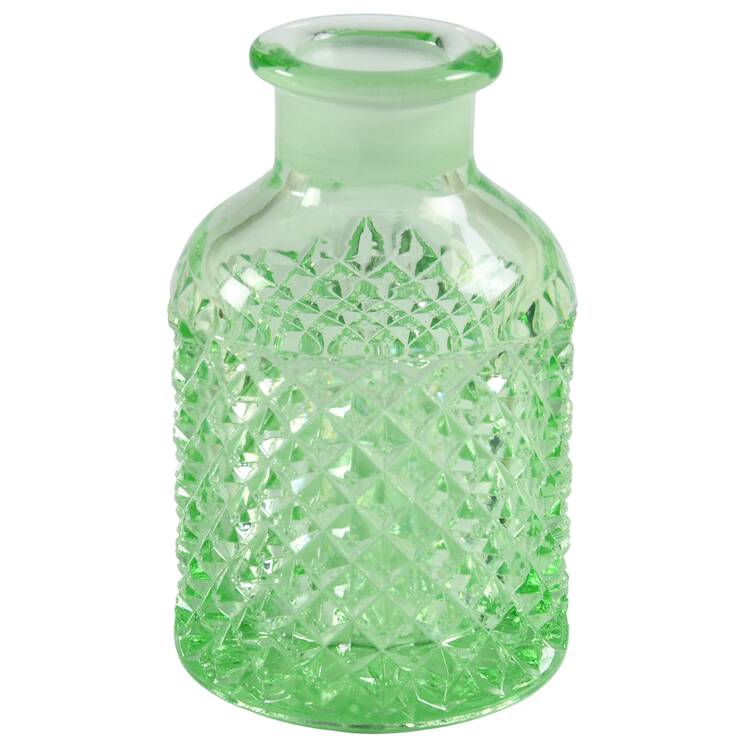 English Hobnail Green (Round Foot) Round Perfume Bottle No Stopper