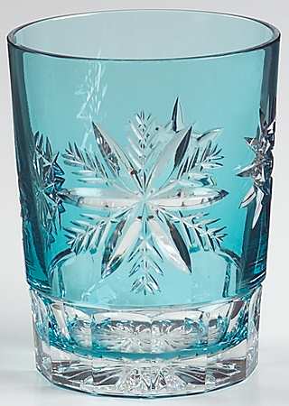 Snow Crystals Aqua Double Old Fashioned