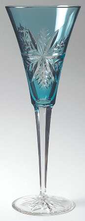 Snow Crystals Aqua Fluted Champagne