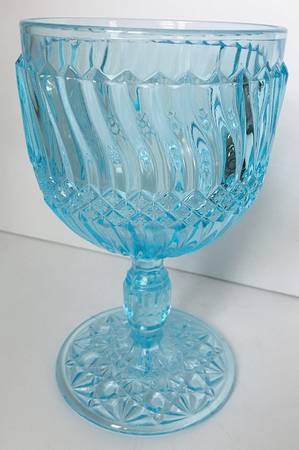 Jersey Swirl Blue Water Goblet