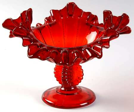 Beaded Ruby by L G Wright Glass