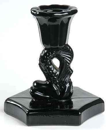 Animals & Figurines 4" Black Dolphin Candlestick