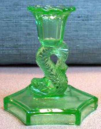 Animals & Figurines 4" Green Dolphin Candlestick