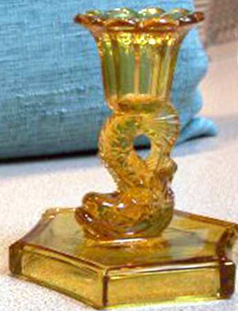 Animals & Figurines 4" Amber Dolphin Candlestick