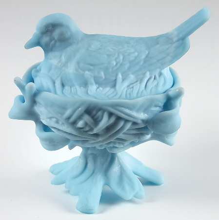 Animals & Figurines Antique Blue Robin Nest W/Lid